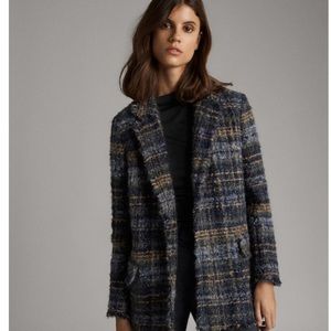 NWOT Massimo dutti Checkered Blazer with metallic detail